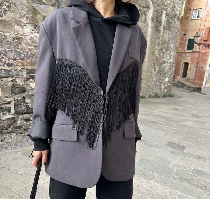 Blazer grigio e nero