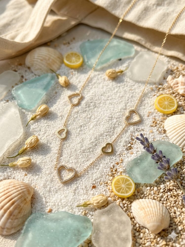 Collana con pendenti cuore