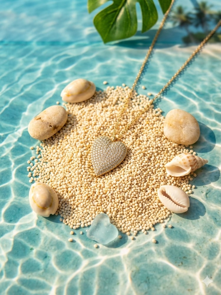 Collana con cuore brillanti
