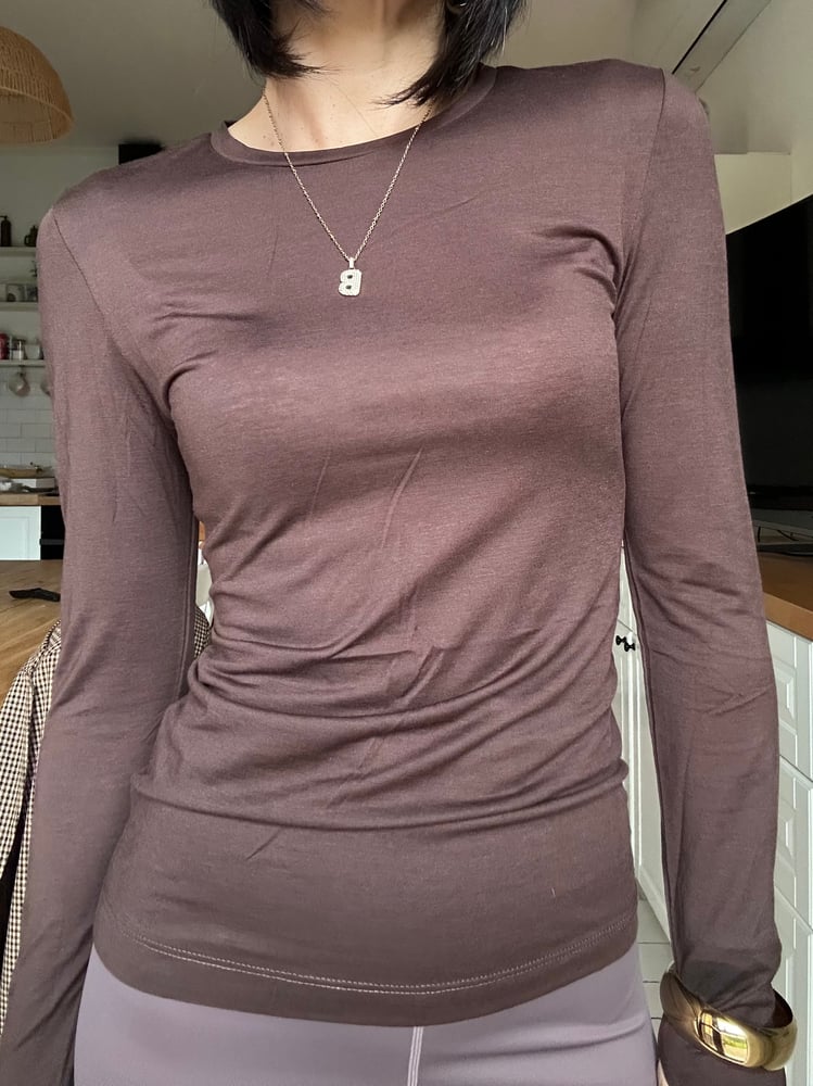 Maglia girocollo marrone